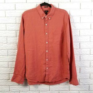 J Crew Baird Mcnutt Linen Shirt burnt orange men L